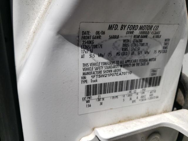 Photo 10 from auction – 2007 FORD F250 SUPER with VIN 1FTSW21P07EA70710