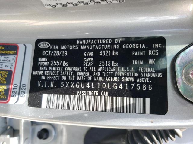 Photo 10 from auction – 2020 KIA OPTIMA EX with VIN 5XXGU4L10LG417586