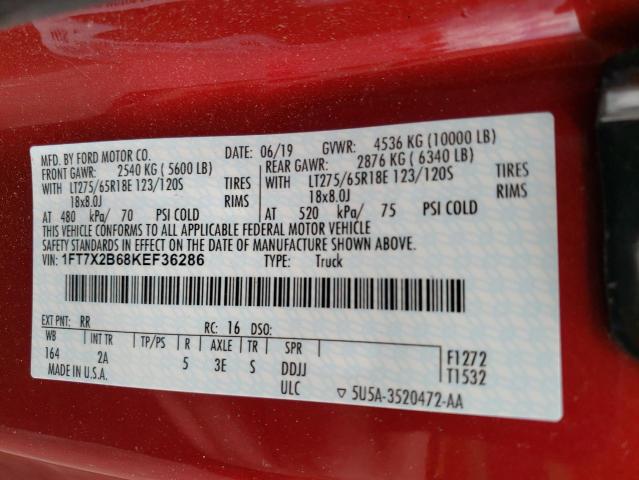 Photo 10 from auction – 2019 FORD F250 SUPER with VIN 1FT7X2B68KEF36286