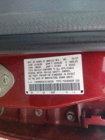 Photo 10 from auction – 2007 HONDA ACCORD SE with VIN 1HGCM56347A166236
