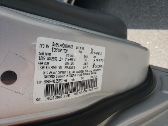 Photo 10 from auction – 2005 DODGE CARAVAN with VIN 2D8GP44L55R331760