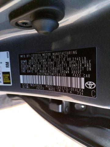 Photo 10 from auction – 2021 TOYOTA COROLLA LE with VIN 5YFEPMAE5MP269139