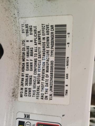 Photo 10 from auction – 2011 HONDA INSIGHT LX with VIN JHMZE2H56BS005083