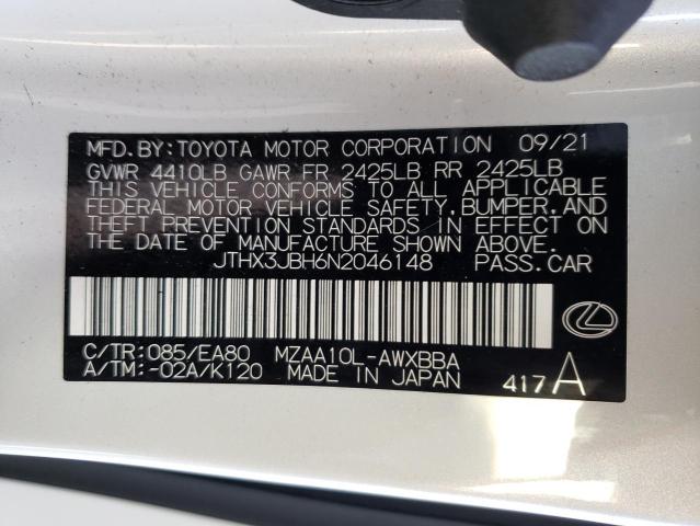 Photo 10 from auction – 2022 LEXUS UX 200 BAS with VIN JTHX3JBH6N2046148