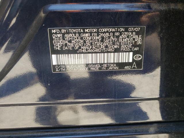 Photo 10 from auction – 2008 LEXUS ES 350 with VIN JTHBJ46G482157482