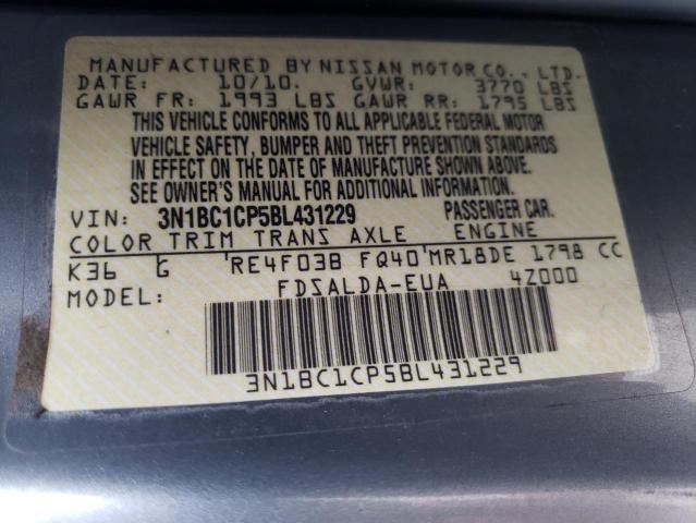 Photo 10 from auction – 2011 NISSAN VERSA S with VIN 3N1BC1CP5BL431229