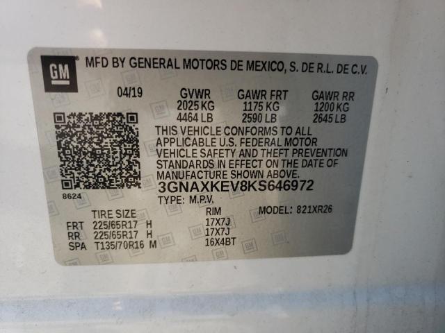 Photo 10 from auction – 2019 CHEVROLET EQUINOX LT with VIN 3GNAXKEV8KS646972