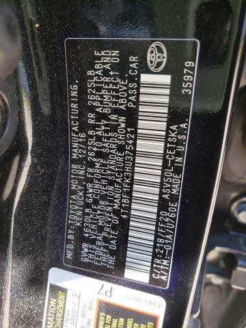 Photo 10 from auction – 2017 TOYOTA CAMRY LE with VIN 4T1BF1FK3HU375421