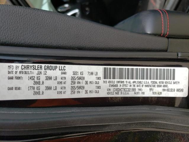 Photo 10 from auction – 2012 DODGE DURANGO R/ with VIN 1C4SDHCT9CC321989