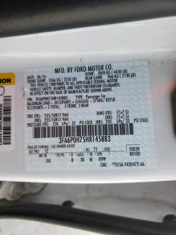 Photo 10 from auction – 2017 FORD FUSION SE with VIN 3FA6P0H75HR145883