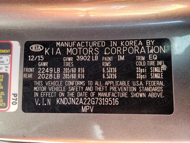 Photo 10 from auction – 2016 KIA SOUL with VIN KNDJN2A22G7319516