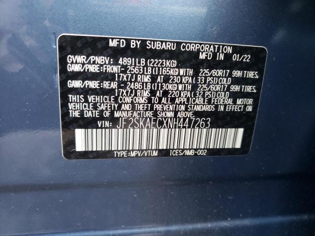 Photo 10 from auction – 2022 SUBARU FORESTER P with VIN JF2SKAECXNH447263