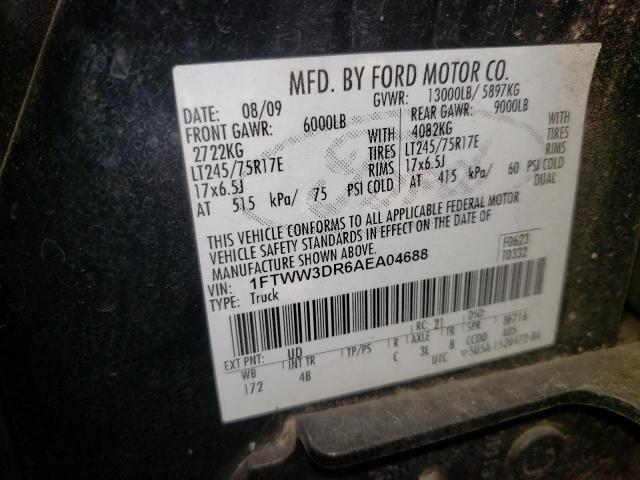 Photo 10 from auction – 2010 FORD F350 SUPER with VIN 1FTWW3DR6AEA04688