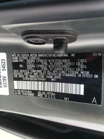 Photo 10 from auction – 2011 TOYOTA SIENNA XLE with VIN 5TDYK3DC5BS104664