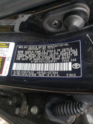 Photo 10 from auction – 2012 TOYOTA CAMRY BASE with VIN 4T1BF1FK1CU528791