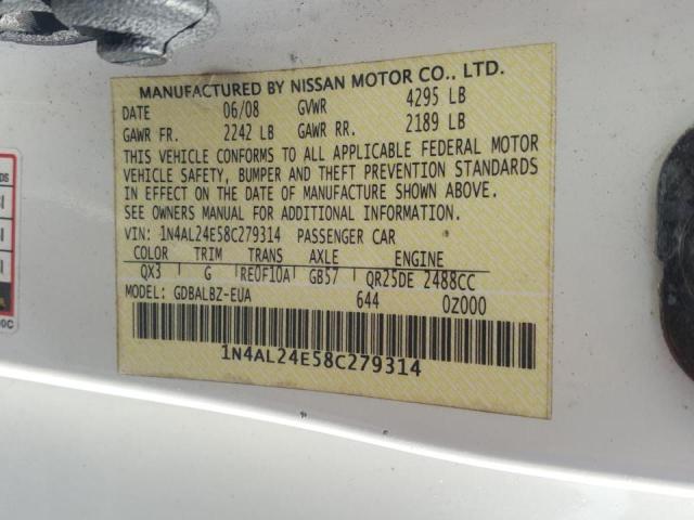 Photo 10 from auction – 2008 NISSAN ALTIMA 2.5 with VIN 1N4AL24E58C279314