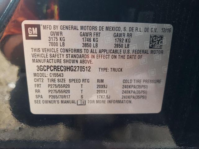 Photo 10 from auction – 2017 CHEVROLET SILVERADO with VIN 3GCPCREC9HG270512