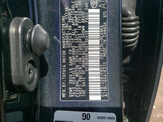 Photo 10 from auction – 2017 TOYOTA COROLLA L with VIN 2T1BURHE1HC792419