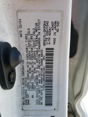 Photo 10 from auction – 2004 TOYOTA 4RUNNER SR with VIN JTEBU14R848021841