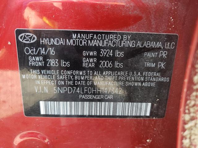 Photo 10 from auction – 2017 HYUNDAI ELANTRA SE with VIN 5NPD74LF0HH147342