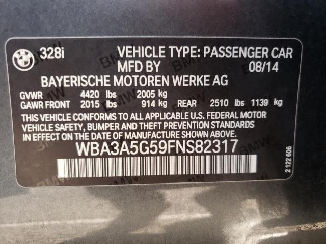 Photo 10 from auction – 2015 BMW 328 I with VIN WBA3A5G59FNS82317