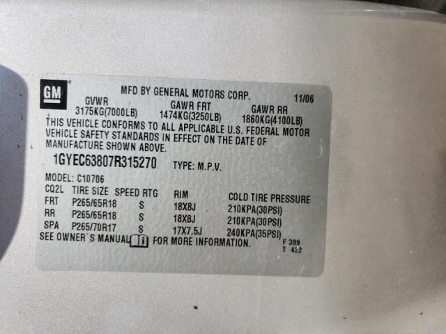 Photo 10 from auction – 2007 CADILLAC ESCALADE L with VIN 1GYEC63807R315270
