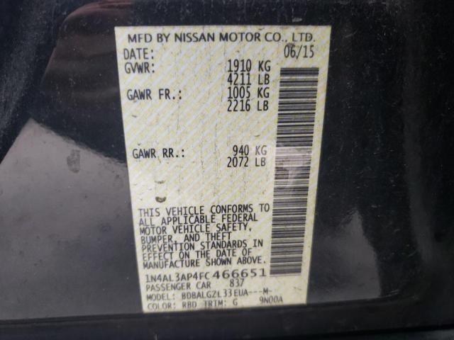 Photo 10 from auction – 2015 NISSAN ALTIMA 2.5 with VIN 1N4AL3AP4FC466651