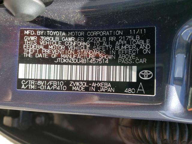Photo 10 from auction – 2011 TOYOTA PRIUS with VIN JTDKN3DU4B1457514