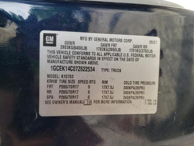 Photo 10 from auction – 2007 CHEVROLET SILVERADO with VIN 1GCEK14C07Z622534