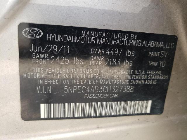 Photo 10 from auction – 2012 HYUNDAI SONATA SE with VIN 5NPEC4AB3CH327388