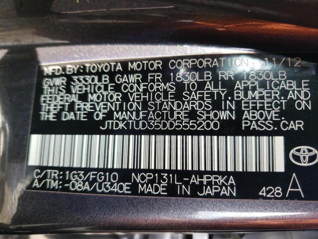 Photo 10 from auction – 2013 TOYOTA YARIS with VIN JTDKTUD35DD555200