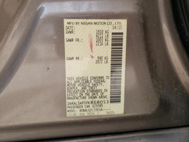 Photo 10 from auction – 2015 NISSAN ALTIMA 2.5 with VIN 1N4AL3AP5FN868053