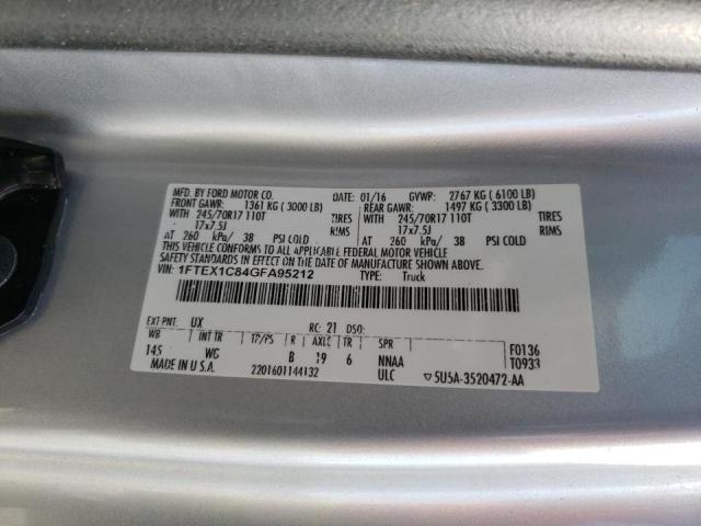 Photo 10 from auction – 2016 FORD F150 SUPER with VIN 1FTEX1C84GFA95212