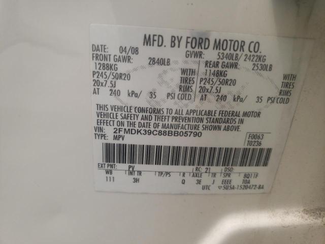 Photo 10 from auction – 2008 FORD EDGE LIMIT with VIN 2FMDK39C88BB05790