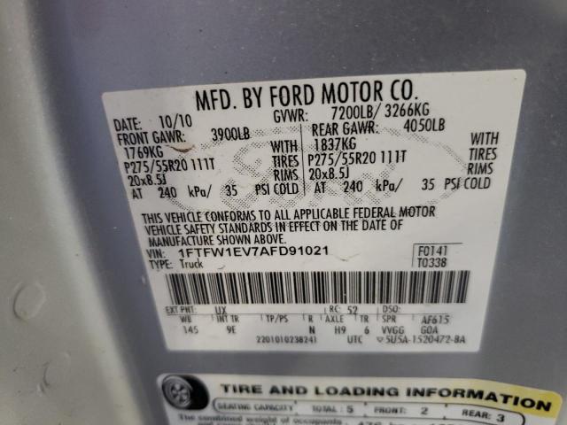 Photo 10 from auction – 2010 FORD F150 SUPER with VIN 1FTFW1EV7AFD91021