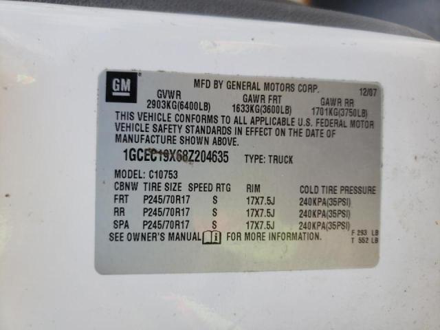Photo 10 from auction – 2008 CHEVROLET SILVERADO with VIN 1GCEC19X68Z204635