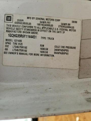 Photo 10 from auction – 2000 CHEVROLET EXPRESS G3 with VIN 1GCHG35R9Y1144451