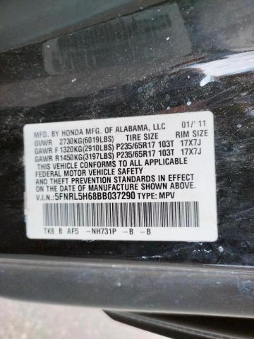 Photo 10 from auction – 2011 HONDA ODYSSEY EX with VIN 5FNRL5H68BB037290
