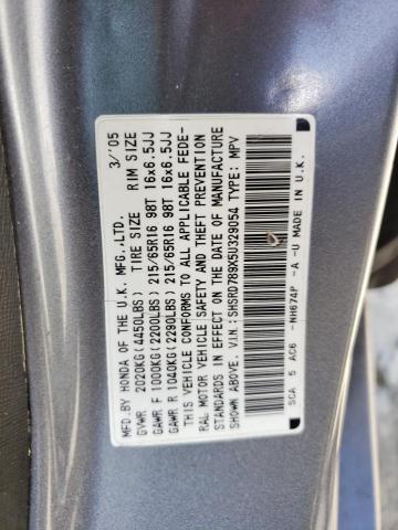 Photo 10 from auction – 2005 HONDA CR-V SE with VIN SHSRD789X5U329054