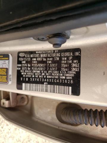 Photo 10 from auction – 2014 KIA SORENTO with VIN 5XYKT3A6XEG431628