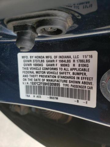 Photo 10 from auction – 2017 HONDA CIVIC LX with VIN 19XFC2F59HE009895