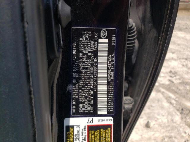 Photo 10 from auction – 2012 TOYOTA CAMRY BASE with VIN 4T1BF1FK2CU012164