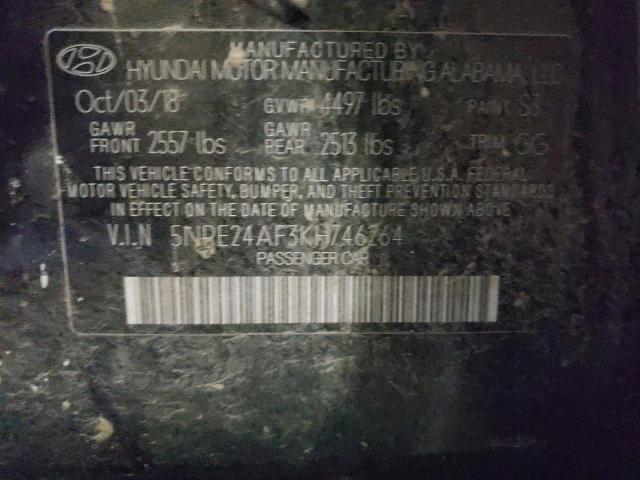 Photo 10 from auction – 2019 HYUNDAI SONATA SE with VIN 5NPE24AF3KH746264