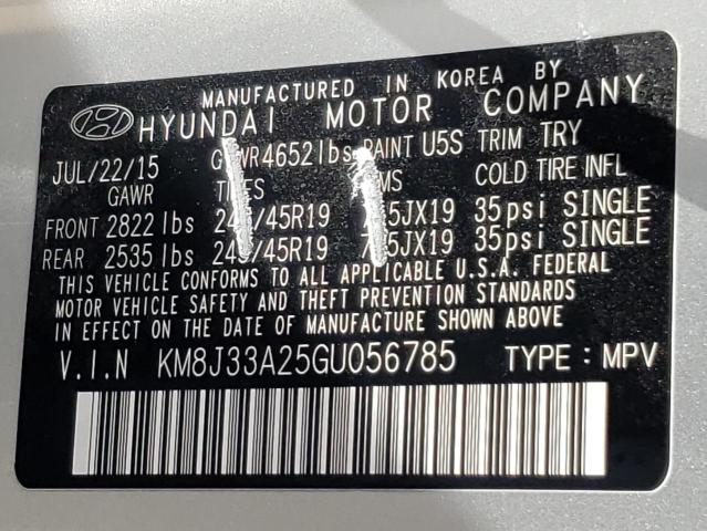 Photo 10 from auction – 2016 HYUNDAI TUCSON LIM with VIN KM8J33A25GU056785