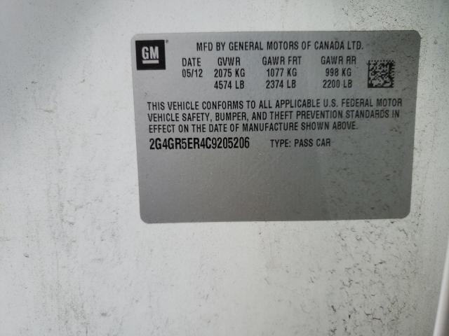 Photo 10 from auction – 2012 BUICK REGAL with VIN 2G4GR5ER4C9205206