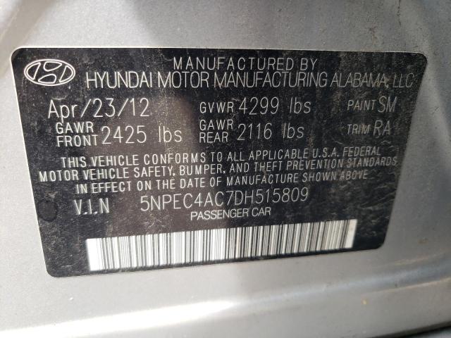 Photo 10 from auction – 2013 HYUNDAI SONATA SE with VIN 5NPEC4AC7DH515809