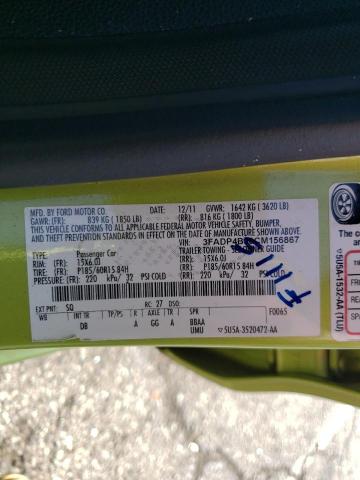 Photo 10 from auction – 2012 FORD FIESTA SE with VIN 3FADP4BJ6CM156867