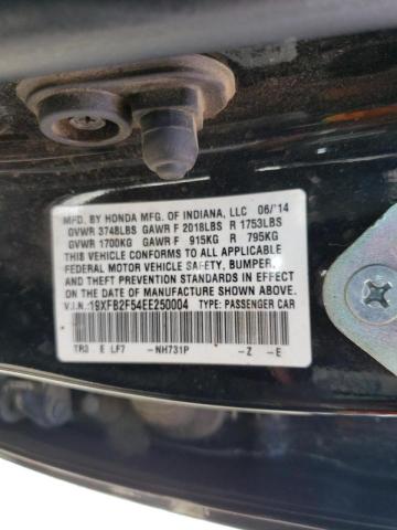 Photo 10 from auction – 2014 HONDA CIVIC LX with VIN 19XFB2F54EE250004