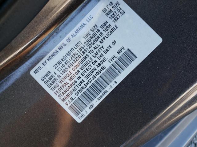 Photo 10 from auction – 2018 HONDA ODYSSEY EX with VIN 5FNRL6H57JB100486