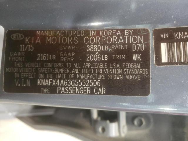 Photo 10 from auction – 2016 KIA FORTE LX with VIN KNAFX4A63G5552506